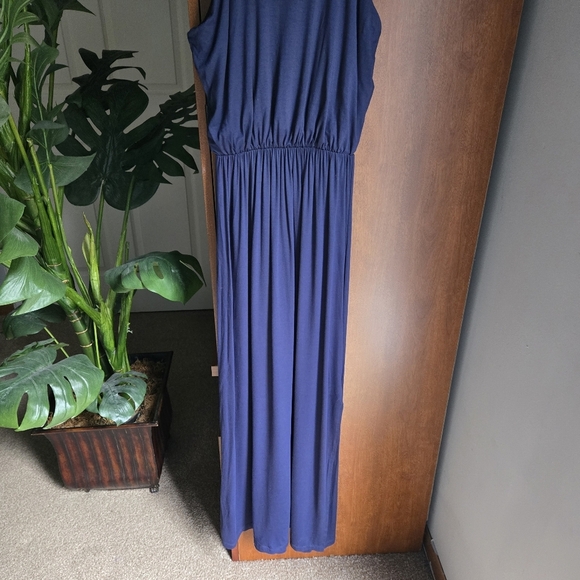 Lush Navy Blue Sleeveless Maxi Dress - Picture 3 of 6